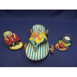 Lot of Ceramic Sandal Ornament and Candle Stands